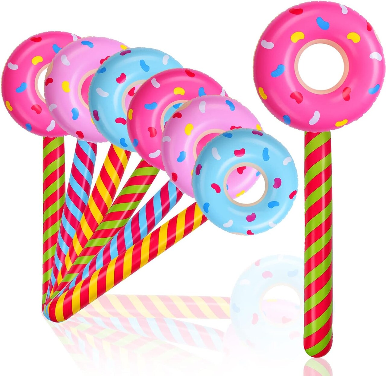 6 Pcs Candy Birthday Party Decoration Donut 33 Inch(Classic Color)